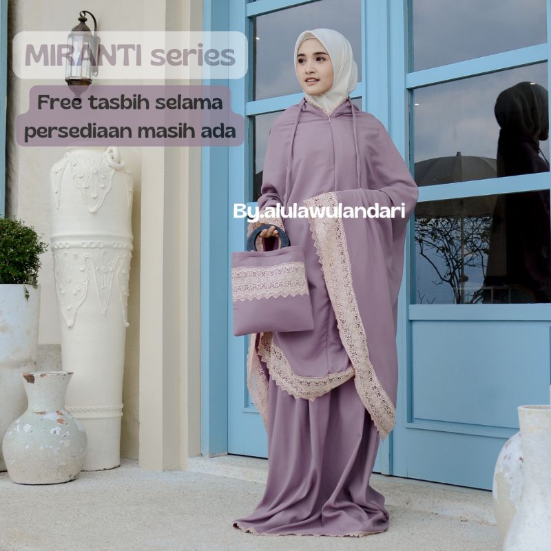 mukena  resleting 2 in 1 dewasa jumbo katun renda giper mewah MIRANTI series