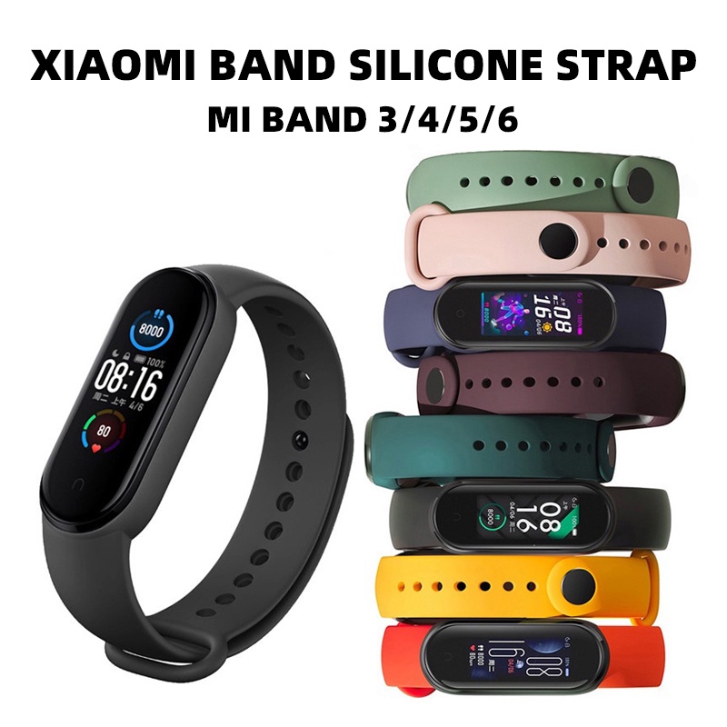 Strap Mi Band 3/4/5/6 Tali silikon Smartband bracelet strap Replecement Strap