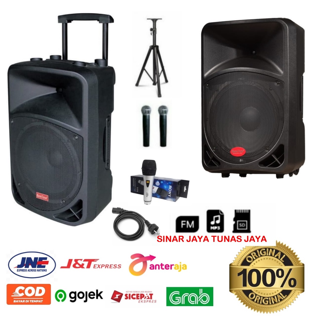 SPEAKER PORTABLE BARETONE BT-3H1515BWR