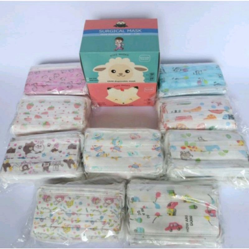 Masker Anak Motif 3 ply isi 50 pcs / Masker anak isi 50 pcs