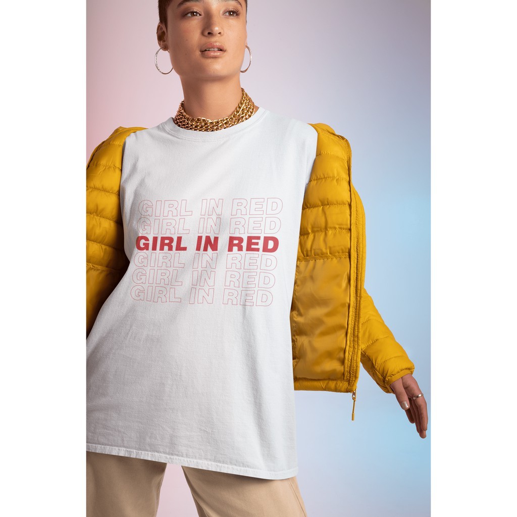 Girl In Red Subtle Women T-Shirt White - Girl In Red Cotton Combed 24S T Shirt