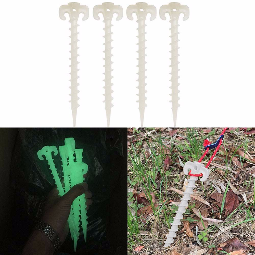 QUINTON 5pcs 5pcs Tent Pegs Travel Sets Horn Nails Luminous Tent Nails Fixed pegs nail Nails Tent Accessories Long Multifunction Camping Ground Screw Pegs