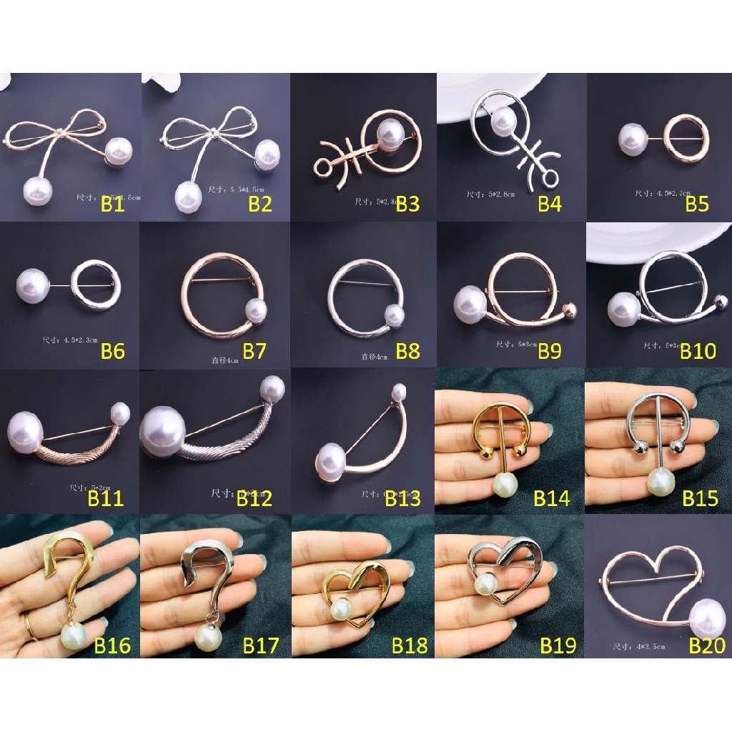 OSM - F490 Mutiara Bros Korea Berlian / Bros Pin Pearl / Brooch Mutiara Wanita / Aksesoris Fashion-1