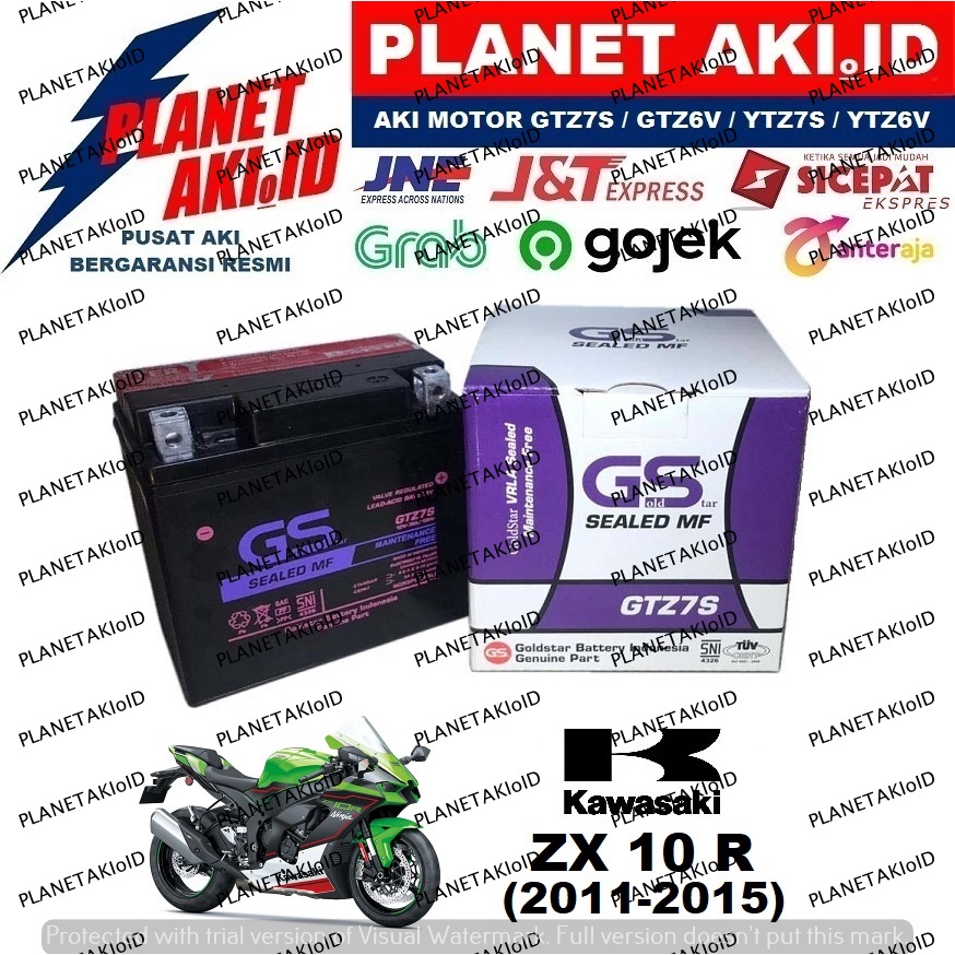 Aki Motor Kawasaki ZX 10 R ZX10R (2011-2015) GTZ7S Accu Kering MF