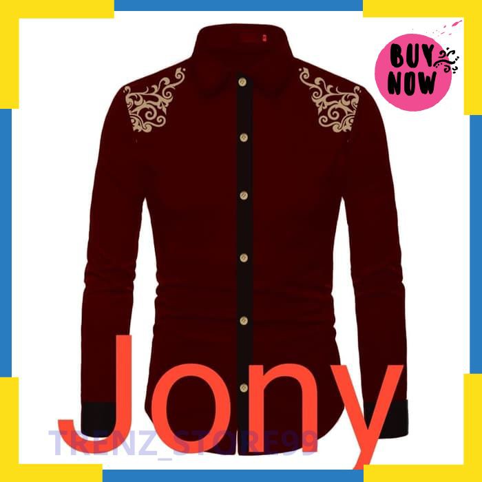 Promo RISRUS FASHION HEM JONY KEMEJA PRIA LENGAN PANJANG BAJU COWO COWOK - Putih M Keren