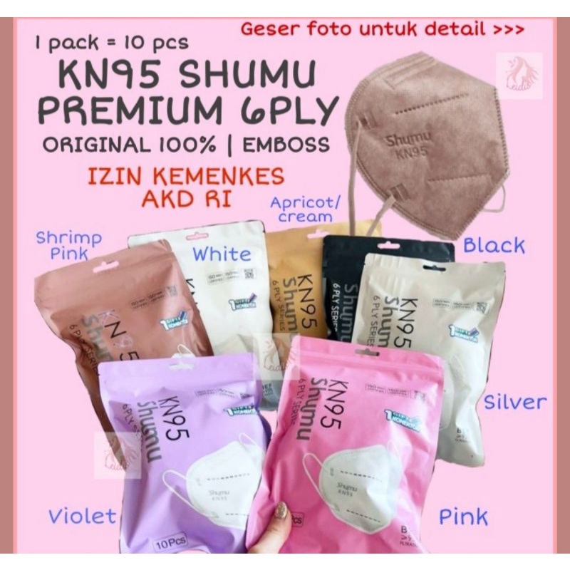 Masker Kn95 Premium 6ply Embos Shumu isi 10pcs/pack