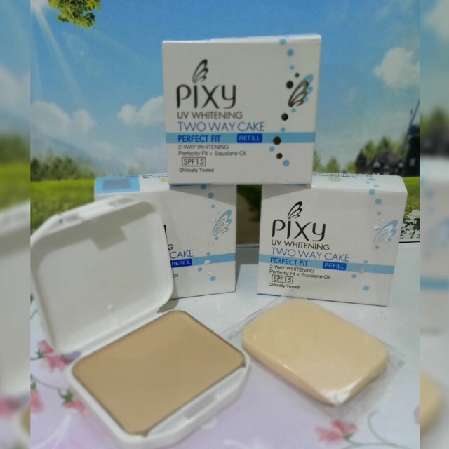 `ღ´ PHINKL `ღ´ Pixy bedak padat  isi ulang dus putih refill two way cake TWC