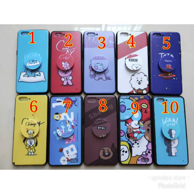 Case karakter VIVO Y91/Y93/Y95 softcase karakter lucu dengan popsocket