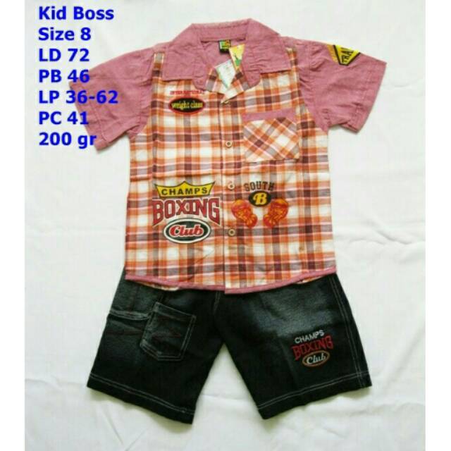 Setelan Baju Anak Tangan Pendek Champ Boxing Size 8