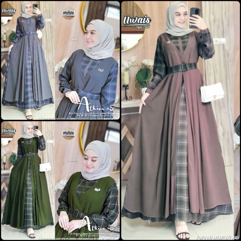 GAMIS TERBARU KEKINIAN  BEST SELLER WANITA MUSLIMAH SYARI MODERN TERBARU ORI 2022 ATHIRA MILLAN BY U