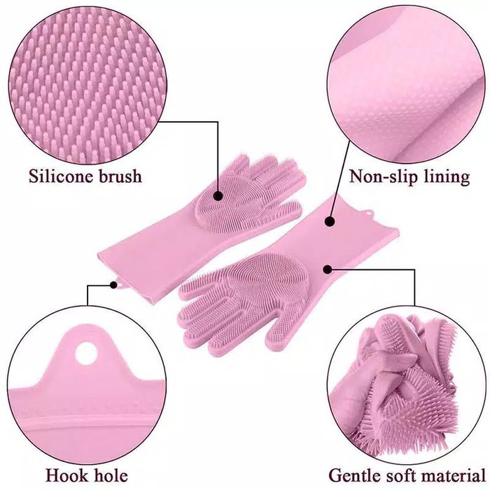 Sarung Tangan Cuci Piring Silikon Magic Cleaning Silicone Gloves