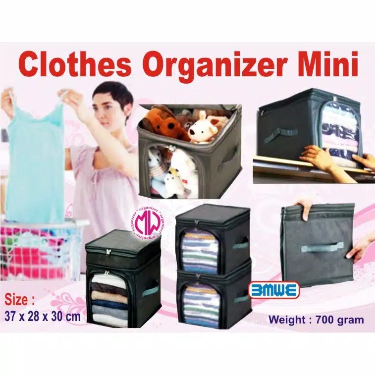 Single Clothes Organizer Bahan Ripstock (kotak Penyimpanan Pakaian, Mainan, Boneka)