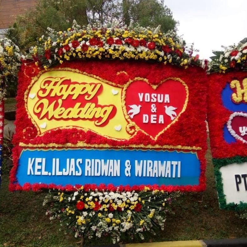 bunga papan wedding bandung ukuran besar jumbo/ karangan bunga bandung/toko bunga bandung