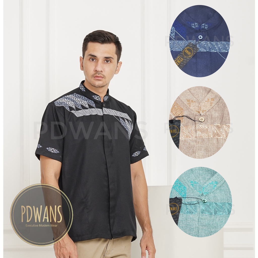 Baju Koko Katun Madinah Lengan Pendek seri Warna Ukuran M L XL WANSpdk02 - PDWANS