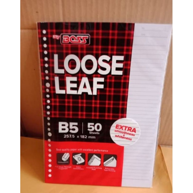 

LOSE LEAF big bos B5 & a5 isi 50 dan 100