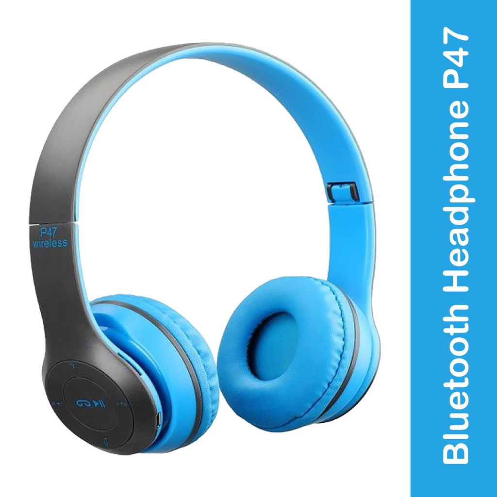 Headset Wireless P47 - Bluetooth Headphone Bando Pure Bass P47 Handsfree