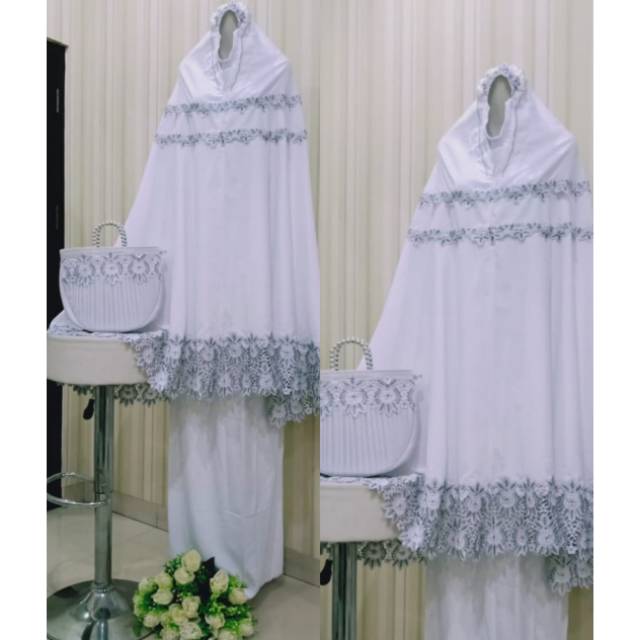 Mukenah dewasa putih bahan mikro...