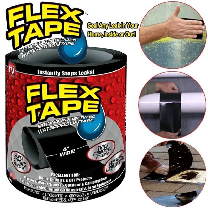 Flex Tape Lakban Anti Bocor Isolasi Hitam Kuat