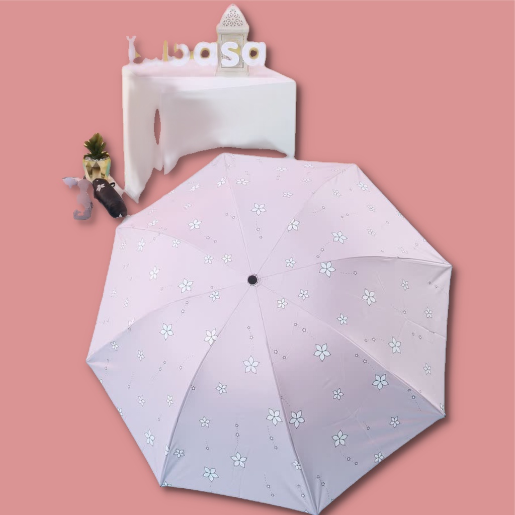 Umbrella Payung Lipat Otomatis Motif Bunga 3D Magic Anti Uv Protection Cantik Unik Premium Original Ke30