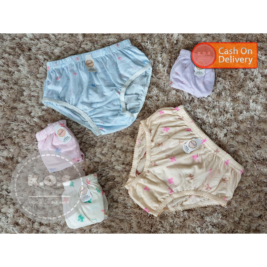 undies celana dalam wanita cd katunperempuan lokal bermotif size s,m,l,xl,lll