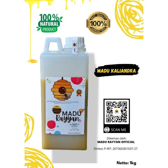 Madu kaliandra kemasan 1kg /madu asli/original/raw honey.