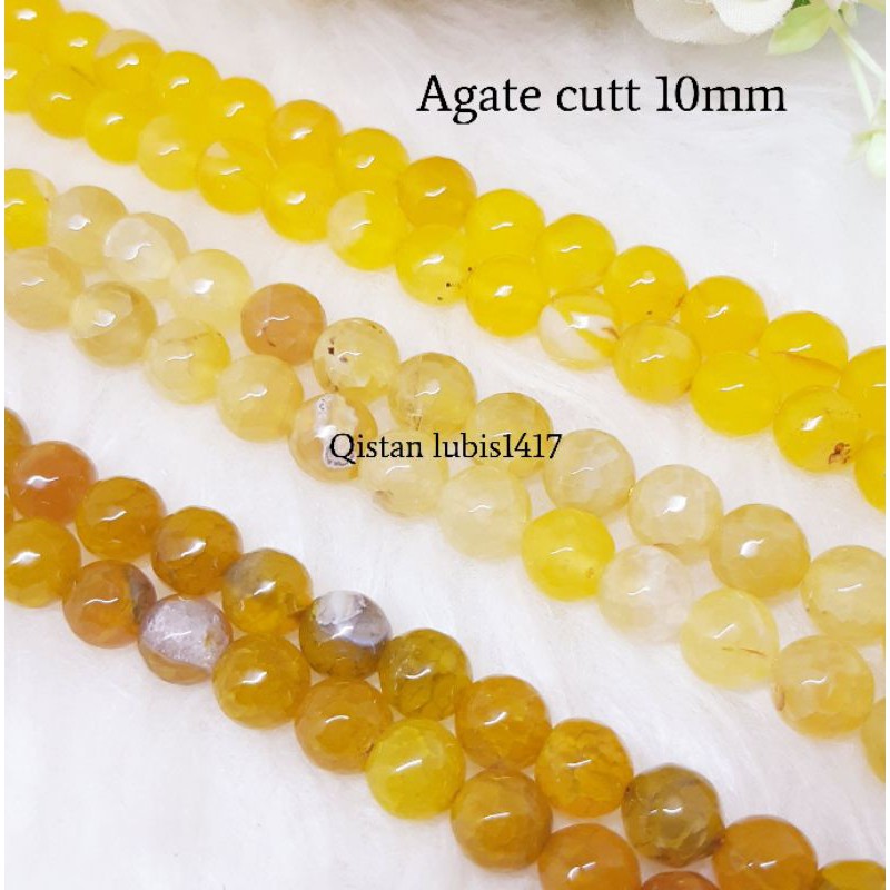 batu alam agate cutting 10mm serian kuning