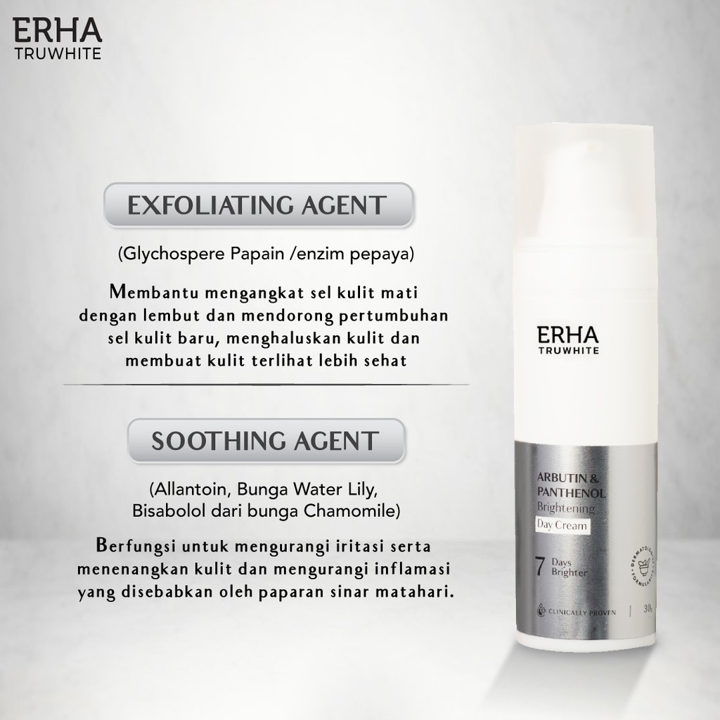 ERHA Truwhite Arbutin &amp; Panthenol Brightening Day Cream 30g ~ ORIGINAL 100%
