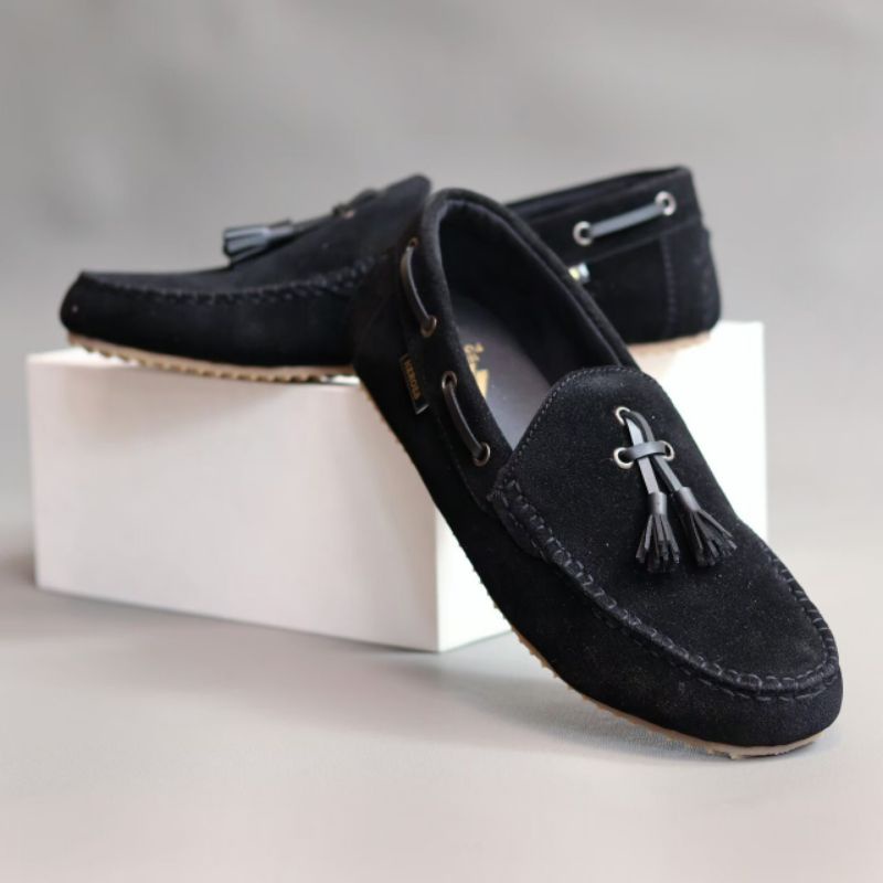 Sepatu Slip On Pria Casual Formal Slop Suede syntetic Santai Kerja Kuliah