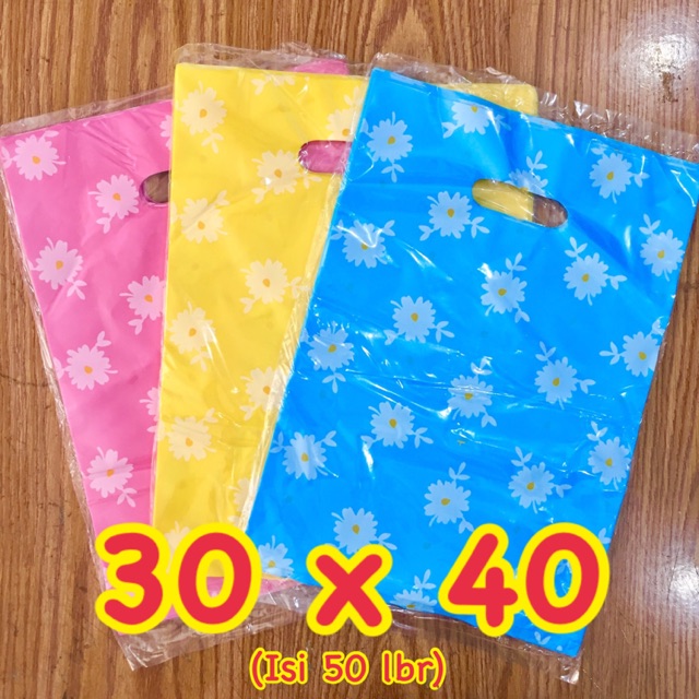 Kantong Plastik Olshop Pond Oval Motif Daisy 30x40