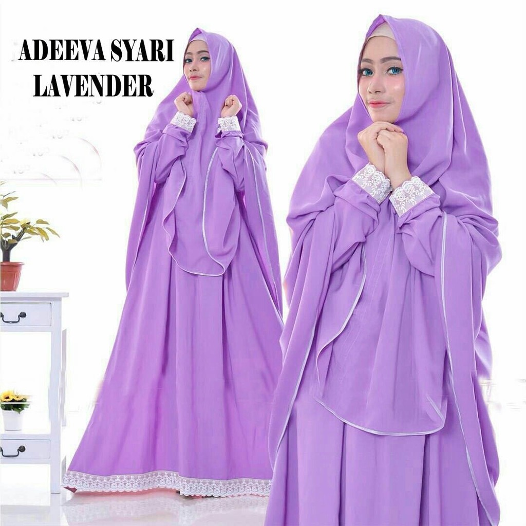 Adeeva syari Lavender AK gamis wanita misbie premium lavender