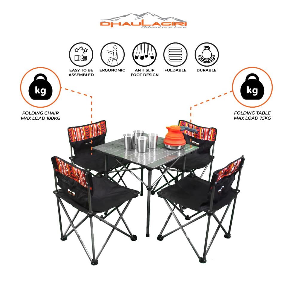 DHAULAGIRI TABLE SET KURSI LIPAT + MEJA SET CAMPING