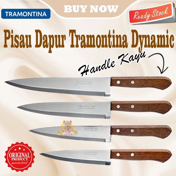 Made in Brazil DYNAMIC Tramontina TAJAM Pisau Dapur 8in gagang kayu