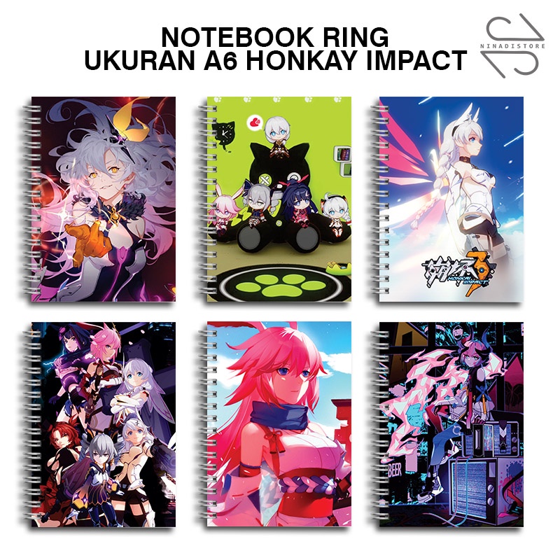 

Buku Tulis Catatan buku notebook buku diary Notebook Ring Spiral A6 60 Lembar koleksi gambar Anime Honkay Impact part 1