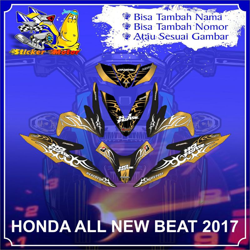 DECAL STICKER HONDA BEAT NEW 2017 TRIBAL