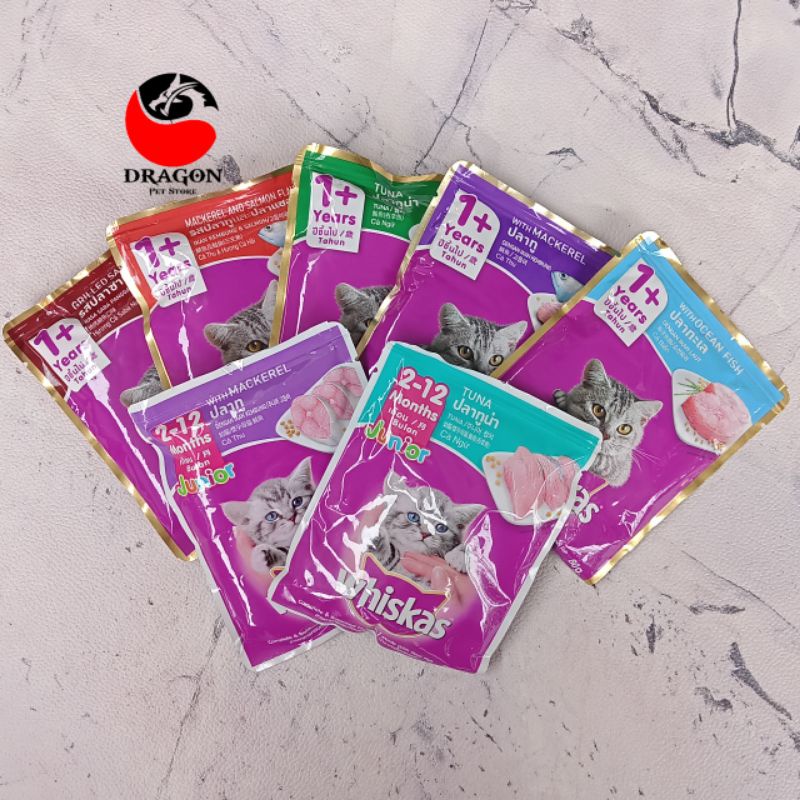Whiskas Pouch 85gr / Whiskas Sachet / Makanan Basah Kucing