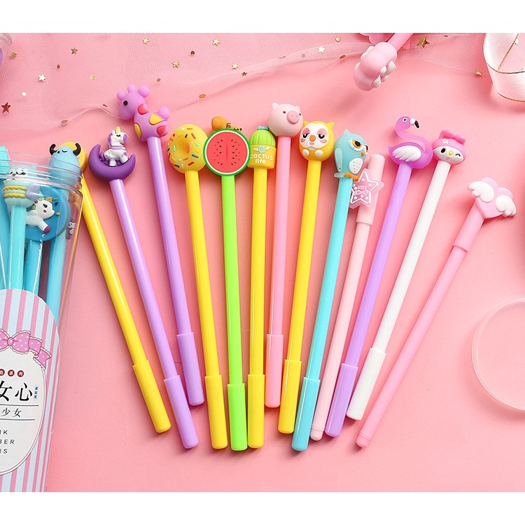 KENSHO Pen Bensia Topper Karet Karakter Lucu Imut Import  / Pulpen Unicorn / BT21/ Alat Tulis