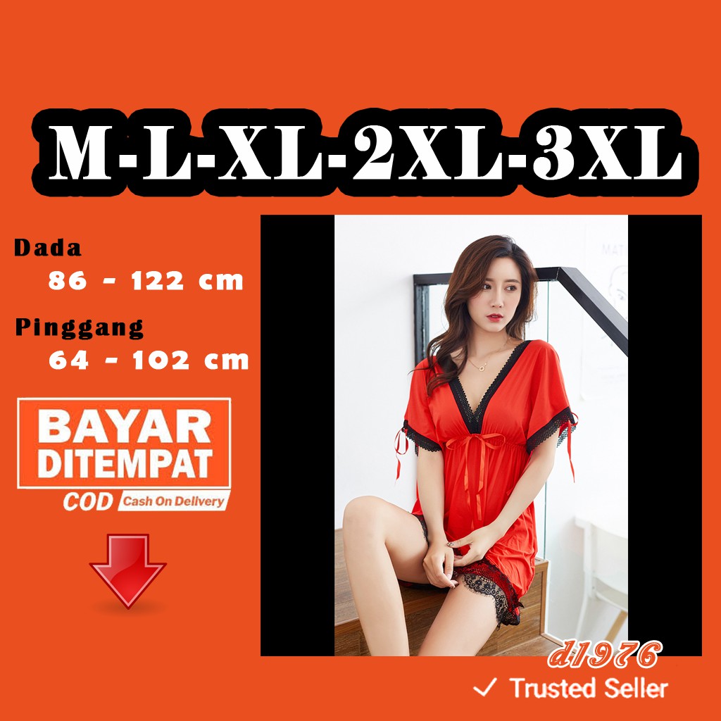 d1976 Lingerie Jumbo Daster Baju Haram Lingeri Sexy Lingery Besar Big Size M L XL 2XL 3XL OFL-F387