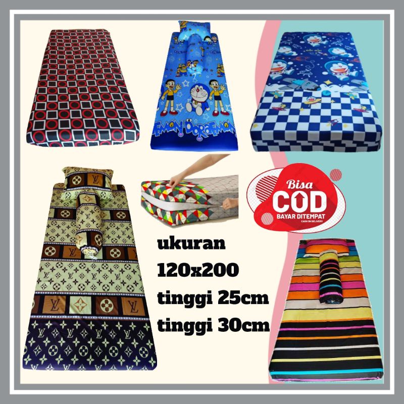 Sarung kasur busa sprei resleting ukuran no 3 120x200x25 120x200x30 sprei karakter murah bahan micro