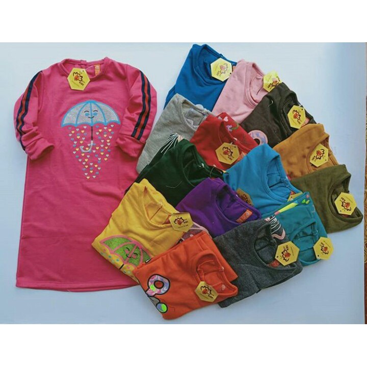Bee Kids Gamis Anak Terry On Sablon Usia 2 3 4 5 Thn