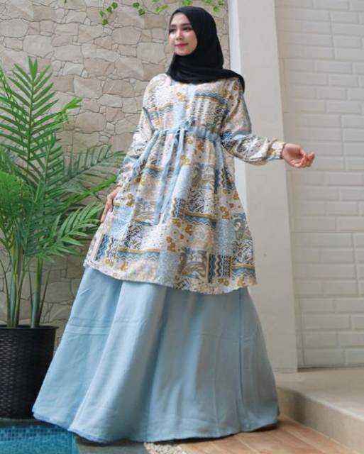 Gamis Bunga Polos Gamis harian rumahan