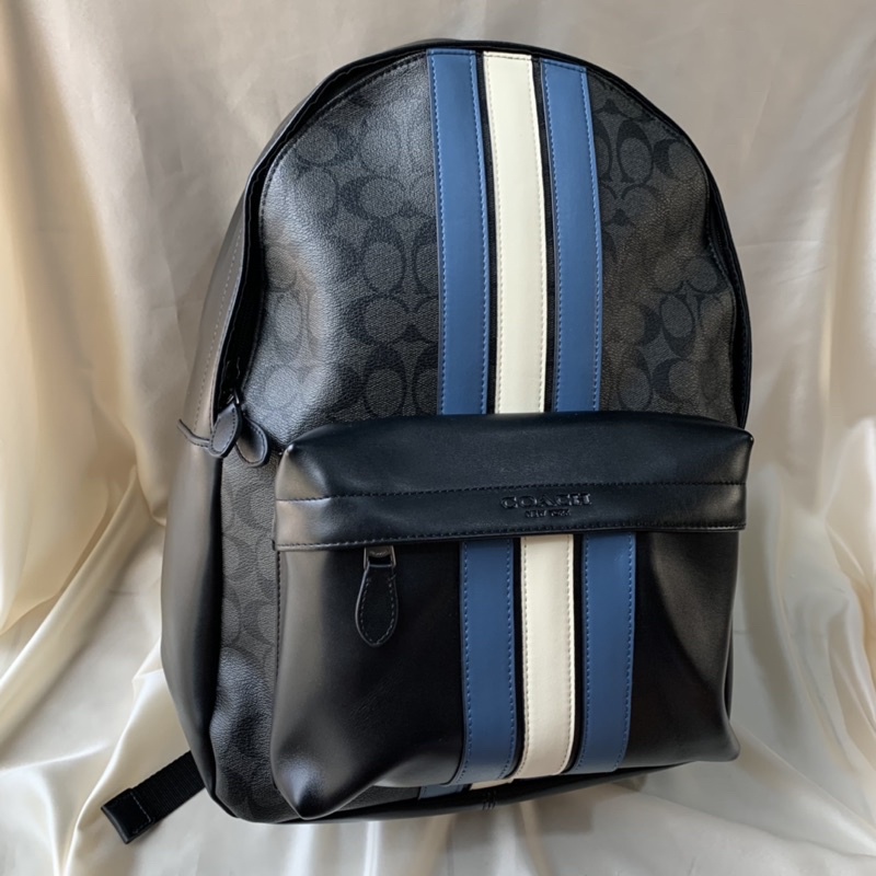 Coach Charles Backpack In Signature With Varsity Blue (26066)