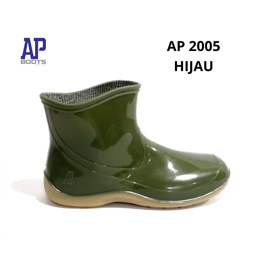 AP Boots Pendek Kecil 2005 Green Hijau Glossy Mengkilap - Sepatu Boots Karet AP 2005 Green by AP Boots - Sepatu Boots Karet Wanita - FANZ STORE