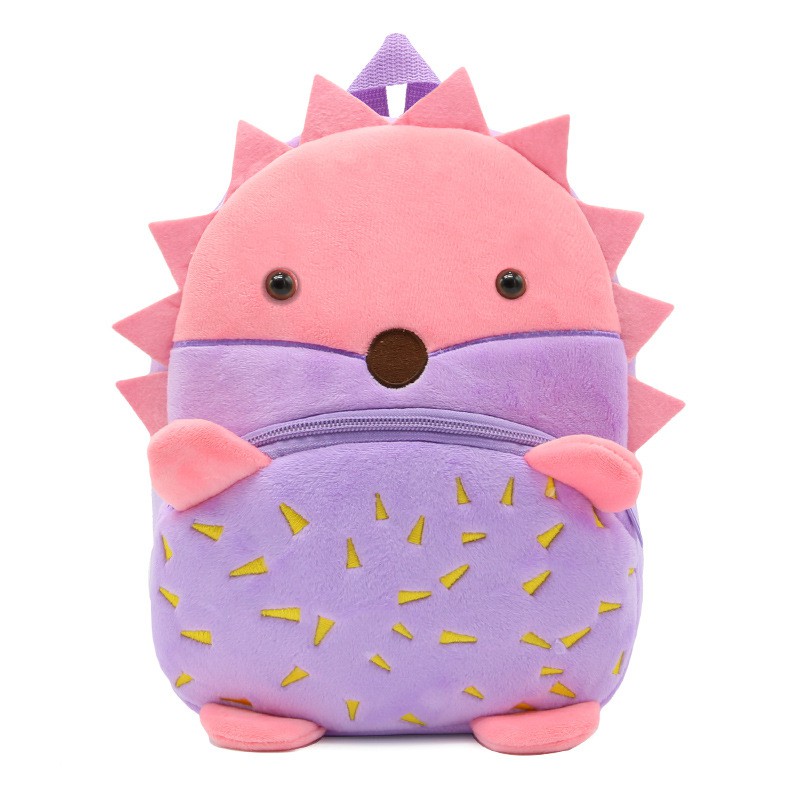 Lucu Kartun Hedgehog Bayi Sekolah Tas Hewan 3d Stitch Plush Ransel