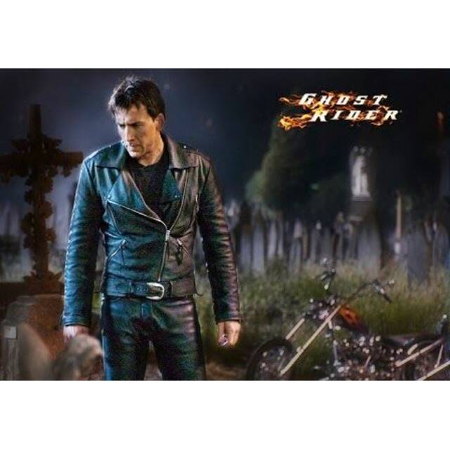 Jaket semi kulit ghost rider