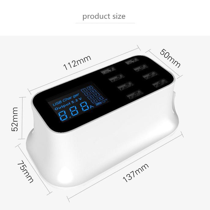 Terbaru Smart Wall Charger 8 Usb Port Station With Led Display Segera Beli