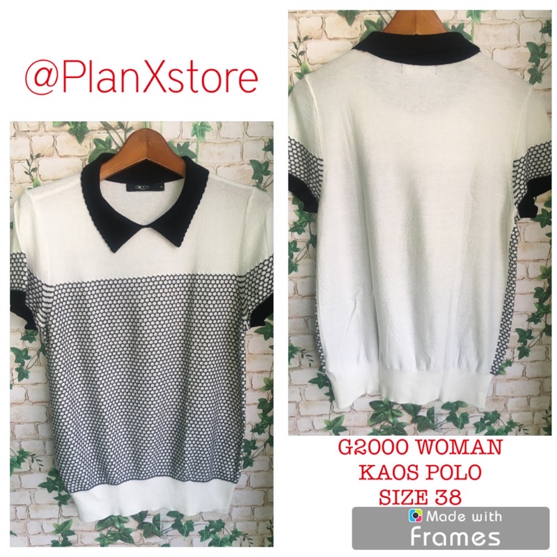 G2000 WOMAN KAOS POLO WARNA PUTIH HITAM PRELOVED TERJANGKAU