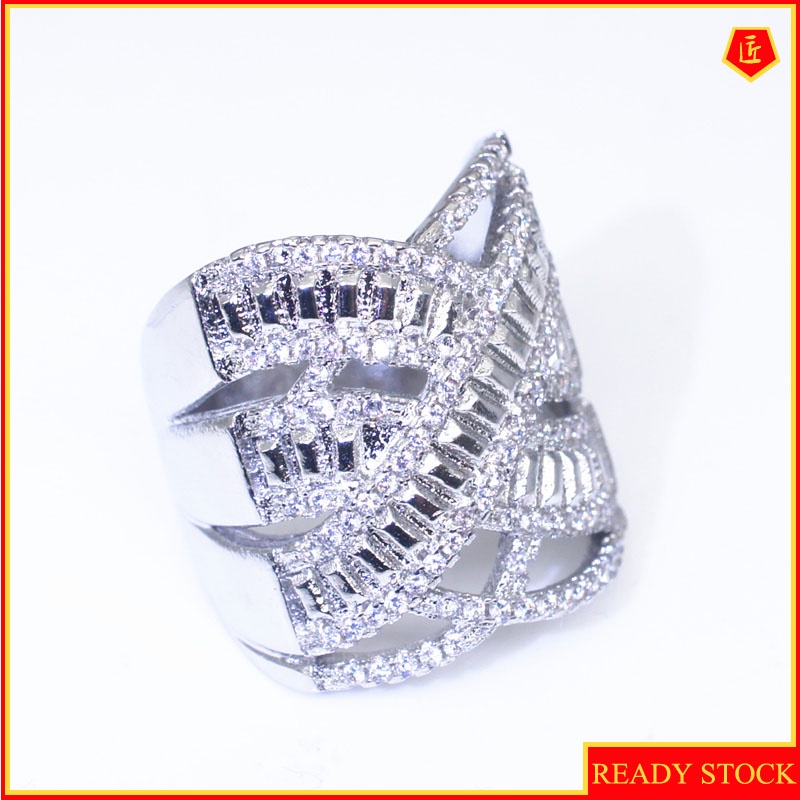 [Ready Stock]Multi-Layer Winding Full Diamond Ring Women's Fashion Luxury