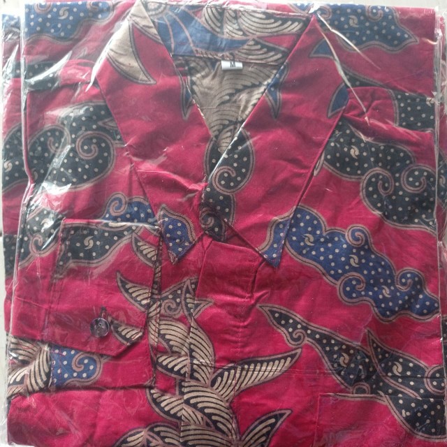 Kemeja Batik Pria Lengan Panjang Murah Seragam M L Xl Xxl