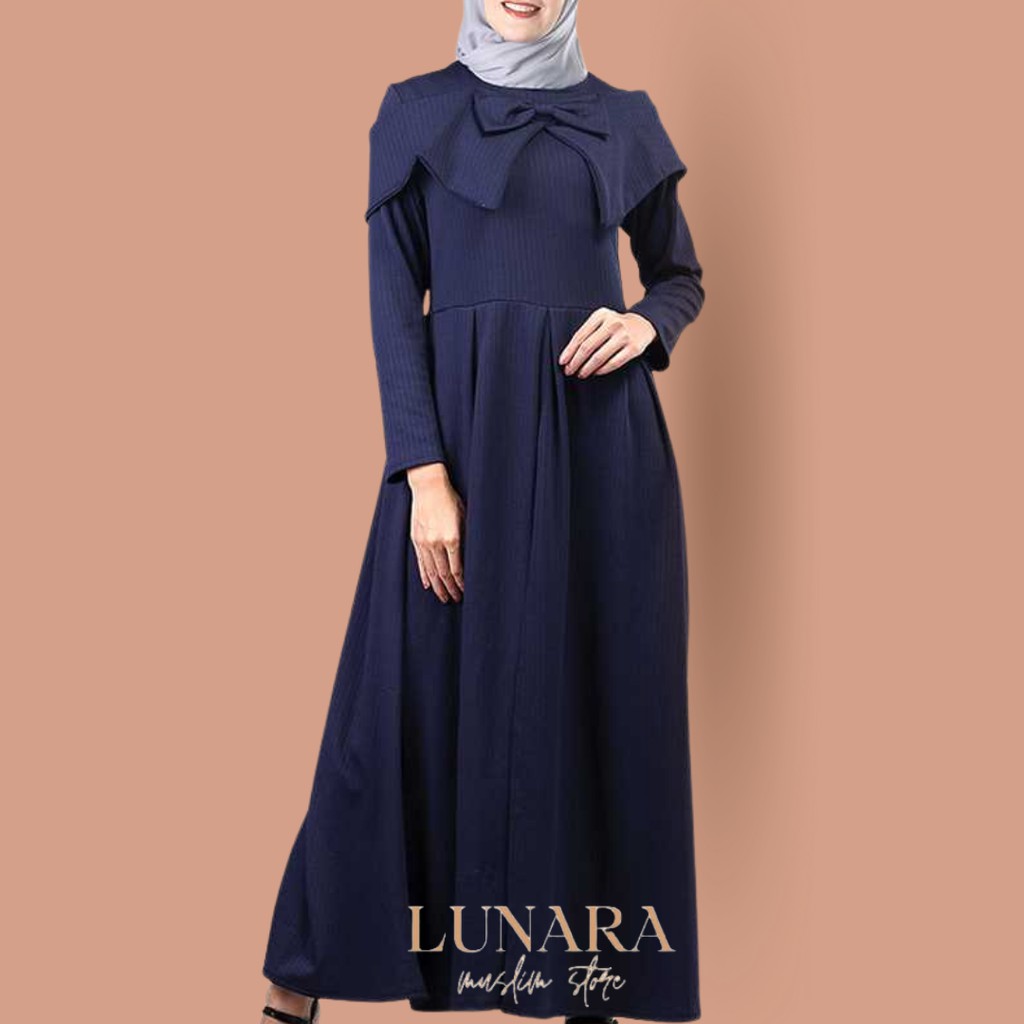 Dress Gamis Wanita Lunara Aiyla Navy