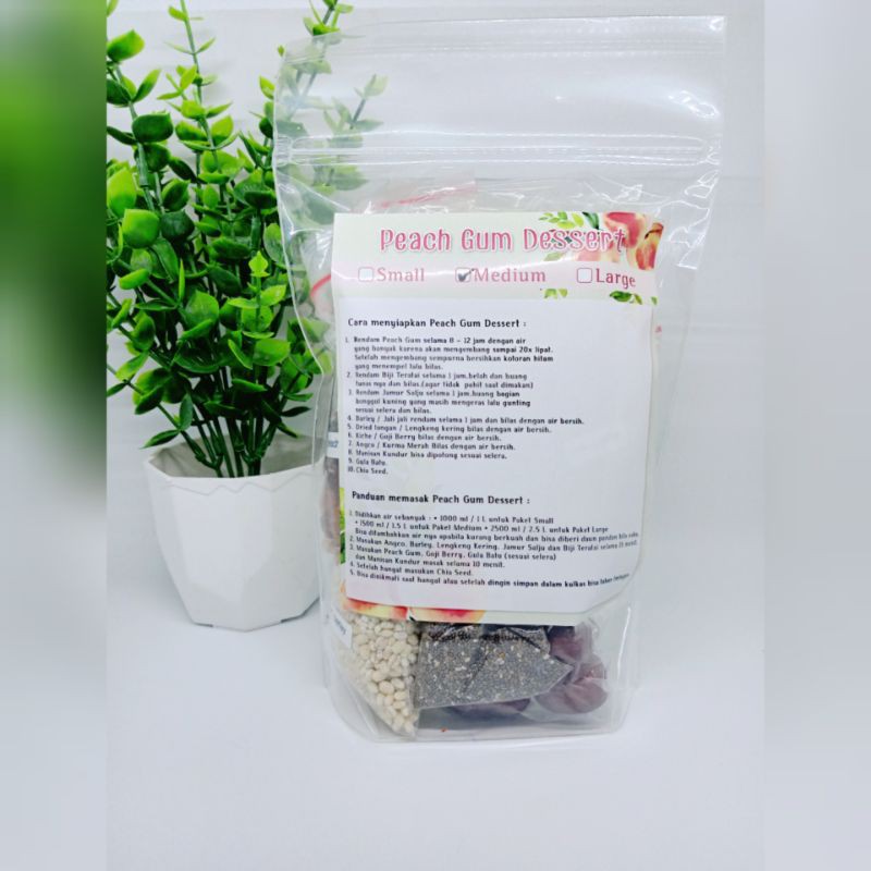 

[300gr] Paket Peach Gum Dessert Premium Medium 10 bahan 10 porsi